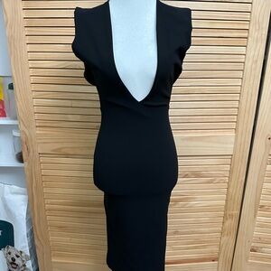 Solace London Chic Black Strapless Dress